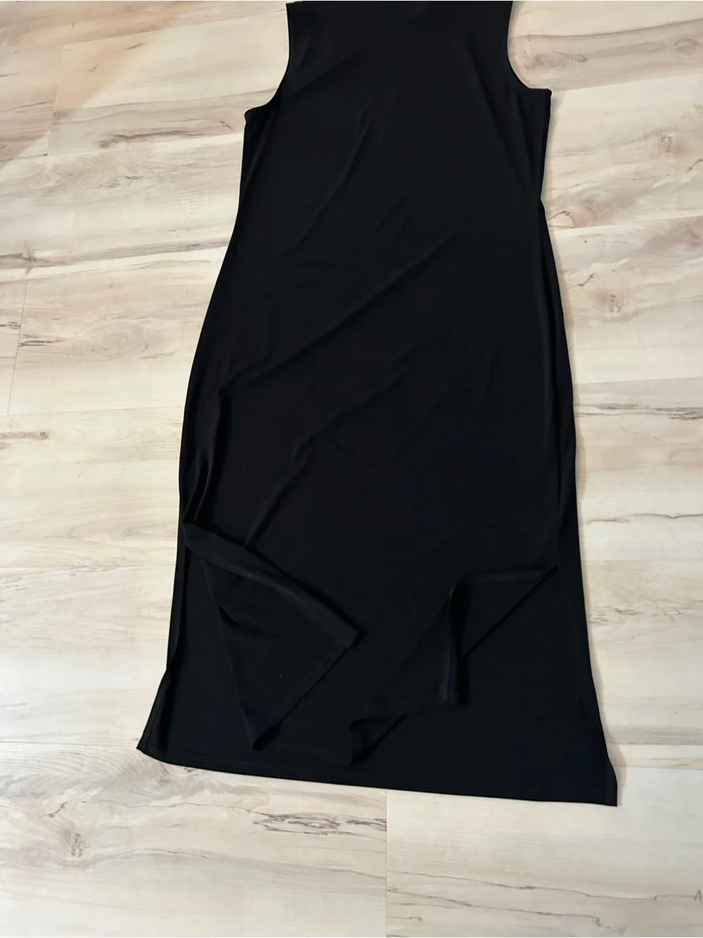 Michael Michael Kors Black Maxi Dress M  Gold Button Mock Neck Sleeveless Luxury